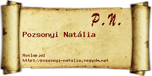 Pozsonyi Natália névjegykártya